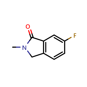 Chemical structure of 6-Fluoro-2-methyl-isoindolin-1-one , CAS 1378821-35-2, AChemBlock AD282373