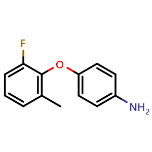 Chemical structure of 4-(2-Fluoro-6-methyl-phenoxy)aniline , CAS 1498187-51-1, AChemBlock AD282382
