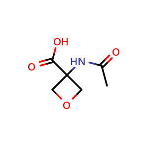 Chemical structure of 3-Acetamidooxetane-3-carboxylic acid , CAS 1522383-40-9, AChemBlock AD282385
