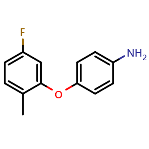 Chemical structure of 4-(5-Fluoro-2-methyl-phenoxy)aniline , CAS 1536763-05-9, AChemBlock AD282387