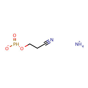 Chemical structure of 2-Cyanoethoxyphosphinic acid ammonium salt , CAS 164363-19-3, AChemBlock AD282397