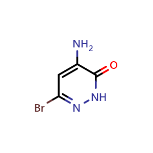 Chemical structure of 5-Amino-3-bromo-1H-pyridazin-6-one , CAS 1654763-20-8, AChemBlock AD282398