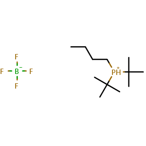 Chemical structure of Butyl(ditert-butyl)phosphane hydron tetrafluoroborate , CAS 1816254-91-7, AChemBlock AD282403