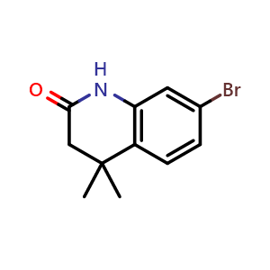 Chemical structure of 7-Bromo-4,4-dimethyl-1,3-dihydroquinolin-2-one , CAS 185316-44-3, AChemBlock AD282410