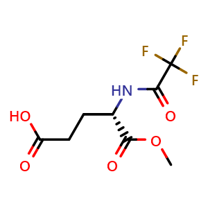 Chemical structure of (4S)-5-Methoxy-5-oxo-4-[(2,2,2-trifluoroacetyl)amino]pentanoic acid , CAS 23403-47-6, AChemBlock AD282432