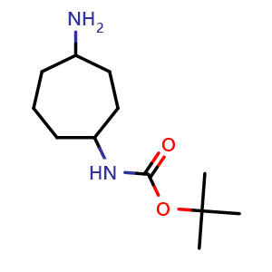 Chemical structure of tert-Butyl N-(4-aminocycloheptyl)carbamate , CAS 2411201-78-8, AChemBlock AD282443