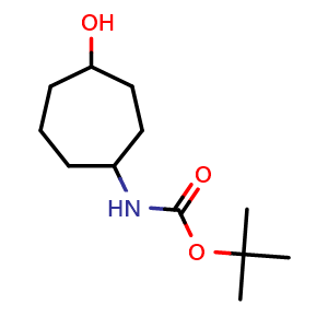 Chemical structure of tert-Butyl N-(4-hydroxycycloheptyl)carbamate , CAS 2498711-10-5, AChemBlock AD282451