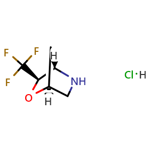 Chemical structure of (1S,3R,4S)-3-(Trifluoromethyl)-2-oxa-5-azabicyclo[2.2.1]heptane hydrochloride , CAS 2504147-35-5, AChemBlock AD282452