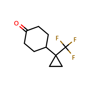 Chemical structure of 4-[1-(Trifluoromethyl)cyclopropyl]cyclohexanone , CAS 2561552-62-1, AChemBlock AD282454