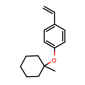 Chemical structure of 1-Ethenyl-4-[(1-methylcyclohexyl)oxy]benzene , CAS 260059-07-2, AChemBlock AD282456