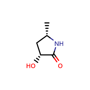 Chemical structure of rel-(3R,5S)-3-Hydroxy-5-methylpyrrolidin-2-one , CAS 2624109-26-6, AChemBlock AD282457