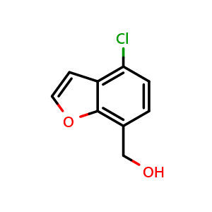 Chemical structure of (4-Chlorobenzofuran-7-yl)methanol , CAS 2725741-72-8, AChemBlock AD282463