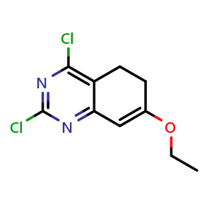 Chemical structure of 2,4-Dichloro-7-ethoxy-5,6-dihydroquinazoline , CAS 2734062-35-0, AChemBlock AD282466