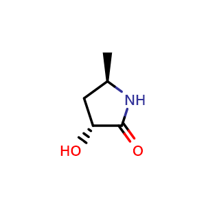 Chemical structure of rel-(3R,5R)-3-Hydroxy-5-methylpyrrolidin-2-one , CAS 2750258-42-3, AChemBlock AD282470