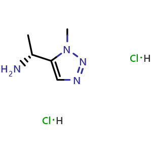 Chemical structure of (1R)-1-(3-Methyltriazol-4-yl)ethanamine dihydrochloride , CAS 2913229-20-4, AChemBlock AD282481