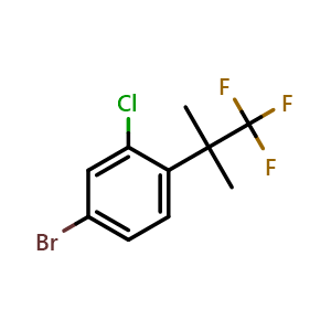 Chemical structure of 4-Bromo-2-chloro-1-(2,2,2-trifluoro-1,1-dimethyl-ethyl)benzene , CAS 3039841-24-9, AChemBlock AD282503