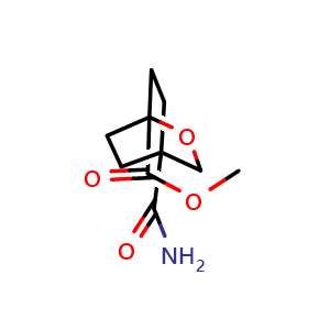 Chemical structure of Methyl 4-carbamoyl-2-oxabicyclo[2.2.2]octane-1-carboxylate , CAS 3057544-36-9, AChemBlock AD282505