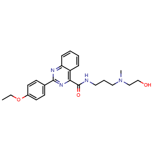 Chemical structure of 2-(4-Ethoxyphenyl)-N-[3-[2-hydroxyethyl(methyl)amino]propyl]quinazoline-4-carboxamide , CAS 3080918-81-3, AChemBlock AD282510
