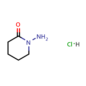 Chemical structure of 1-Aminopiperidin-2-one hydrochloride , CAS 31967-08-5, AChemBlock AD282514