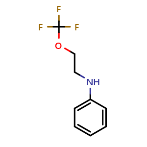 Chemical structure of N-[2-(Trifluoromethoxy)ethyl]aniline , CAS 329710-80-7, AChemBlock AD282515