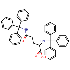 Chemical structure of (2S)-5-Oxo-2,5-bis(tritylamino)pentanoic acid , CAS 474955-53-8, AChemBlock AD282523