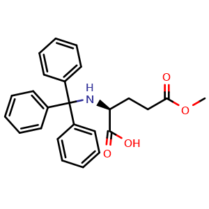 Chemical structure of (2S)-5-Methoxy-5-oxo-2-(tritylamino)pentanoic acid , CAS 55878-80-3, AChemBlock AD282527