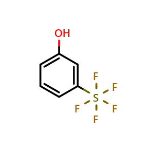 Chemical structure of 3-(Pentafluorosulfanyl)phenol , CAS 672-31-1, AChemBlock AD282530