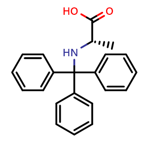 Chemical structure of (2S)-2-(Tritylamino)propanoic acid , CAS 80514-64-3, AChemBlock AD282536