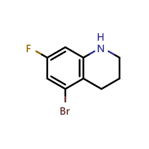 Chemical structure of 5-Bromo-7-fluoro-1,2,3,4-tetrahydroquinoline , CAS 1781658-59-0, AChemBlock AD282549