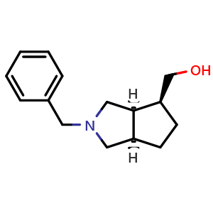 Chemical structure of rel-((3aR,4S,6aR)-2-Benzyl-octahydrocyclopenta[c]pyrrol-4-yl)methanol , AChemBlock AD282574