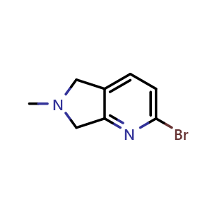 Chemical structure of 2-Bromo-6-methyl-5,7-dihydropyrrolo[3,4-b]pyridine , AChemBlock AD282600