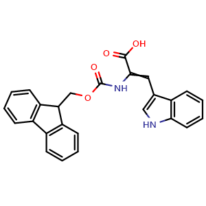 Chemical structure of 2-(9H-Fluoren-9-ylmethoxycarbonylamino)-3-(1H-indol-3-yl)prop-2-enoic acid , AChemBlock AD282601