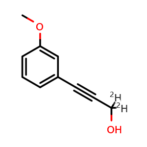 Chemical structure of 1,1-Dideuterio-3-(3-methoxyphenyl)prop-2-yn-1-ol , AChemBlock AD282609