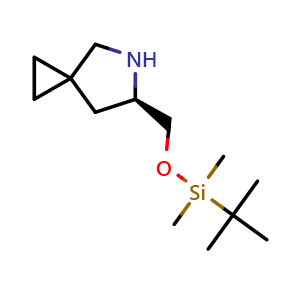 Chemical structure of [(6R)-5-Azaspiro[2.4]heptan-6-yl]methoxy-tert-butyl-dimethyl-silane , AChemBlock AD282636