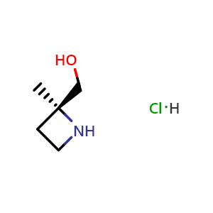 Chemical structure of [(2S)-2-Methylazetidin-2-yl]methanol hydrochloride , AChemBlock AD282638