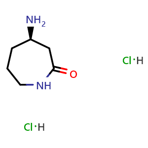 Chemical structure of (4R)-4-Aminoazepan-2-one dihydrochloride , AChemBlock AD282645