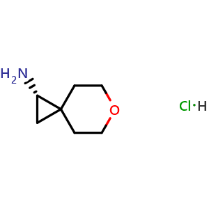 Chemical structure of (2S)-6-Oxaspiro[2.5]octan-2-amine hydrochloride , AChemBlock AD282651
