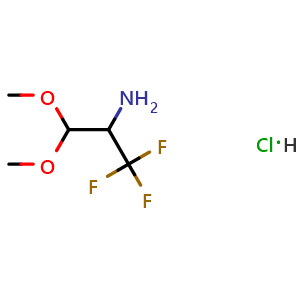 Chemical structure of 1,1,1-Trifluoro-3,3-dimethoxy-propan-2-amine hydrochloride , AChemBlock AD282659