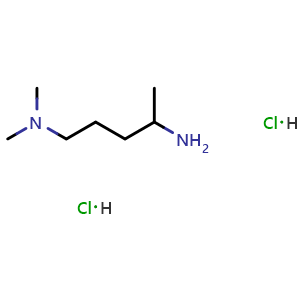 Chemical structure of N1,N1-Dimethylpentane-1,4-diamine dihydrochloride , AChemBlock AD282675