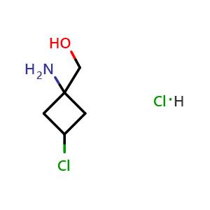 Chemical structure of (1-Amino-3-chloro-cyclobutyl)methanol hydrochloride , AChemBlock AD282676