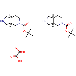 Chemical structure of tert-Butyl cis-1,2,3,3a,4,6,7,7a-octahydropyrrolo[3,4-c]pyridine-5-carboxylate hemi(oxalic acid) , AChemBlock AD282691