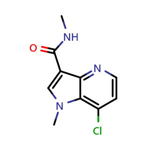 Chemical structure of 7-Chloro-N,1-dimethyl-pyrrolo[3,2-b]pyridine-3-carboxamide , AChemBlock AD282693