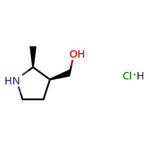 Chemical structure of [(2S,3S)-2-Methylpyrrolidin-3-yl]methanol hydrochloride , AChemBlock AD282696
