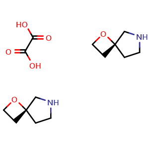 Chemical structure of (4R)-1-Oxa-7-azaspiro[3.4]octane hemioxalate , AChemBlock AD282701