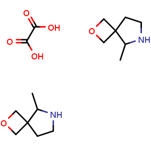 Chemical structure of 5-Methyl-2-oxa-6-azaspiro[3.4]octane hemi(oxalic acid) , AChemBlock AD282704
