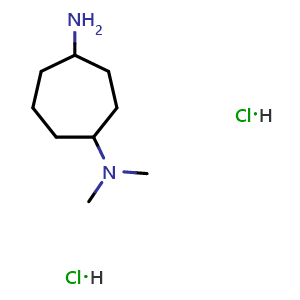 Chemical structure of N1,N1-Dimethylcycloheptane-1,4-diamine dihydrochloride , AChemBlock AD282707