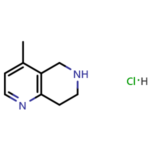 Chemical structure of 4-Methyl-5,6,7,8-tetrahydro-1,6-naphthyridine hydrochloride , AChemBlock AD282709