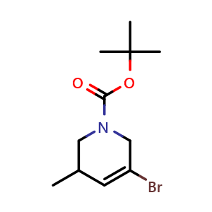 Chemical structure of tert-Butyl 5-bromo-3-methyl-3,6-dihydro-2H-pyridine-1-carboxylate , AChemBlock AD282717