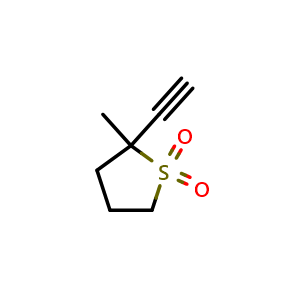 Chemical structure of 2-Ethynyl-2-methyl-thiolane 1,1-dioxide , AChemBlock AD282719