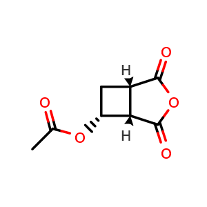 Chemical structure of rel-2,4-Dioxo-3-oxabicyclo[3.2.0]heptan-6-yl] acetate , AChemBlock AD282728
